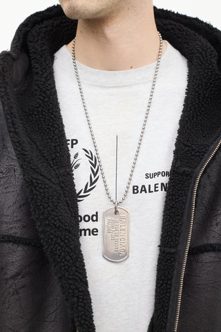 Balenciaga Silver Punk Tag Necklace