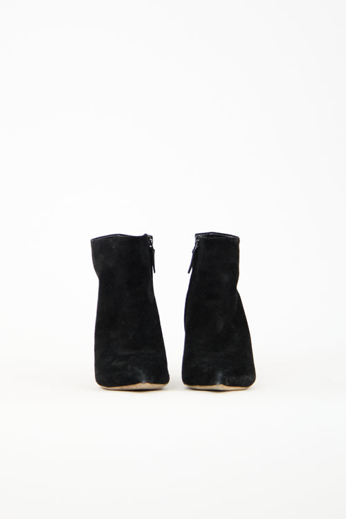 Balenciaga Black Suede Ankle Stiletto Boot