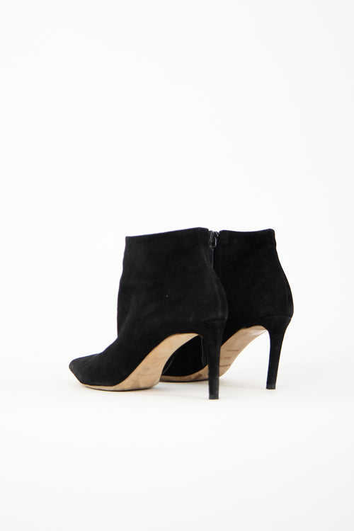 Balenciaga Black Suede Ankle Stiletto Boot