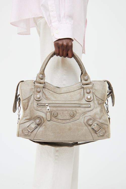 Balenciaga Taupe Motocross Giant12 Bag