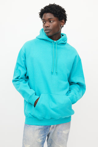 Balenciaga Teal Cotton Blend Hoodie