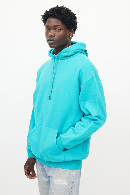 Balenciaga Teal Cotton Blend Hoodie