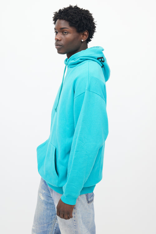 Balenciaga Teal Cotton Blend Hoodie