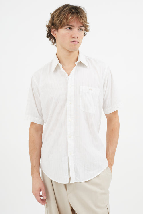 Balenciaga White 
Beige Striped Shirt