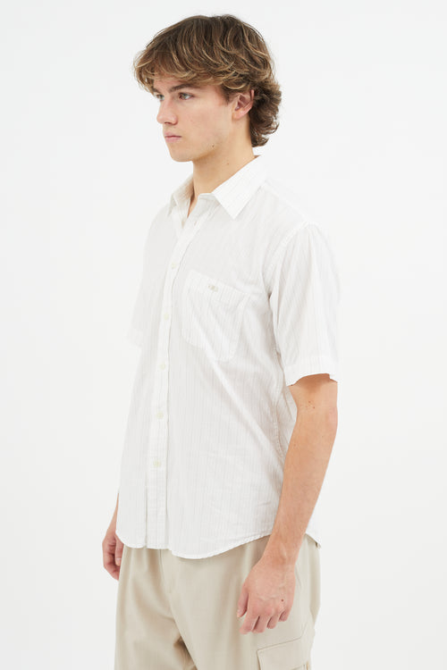 Balenciaga White 
Beige Striped Shirt