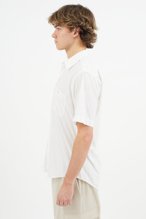 Balenciaga White 
Beige Striped Shirt