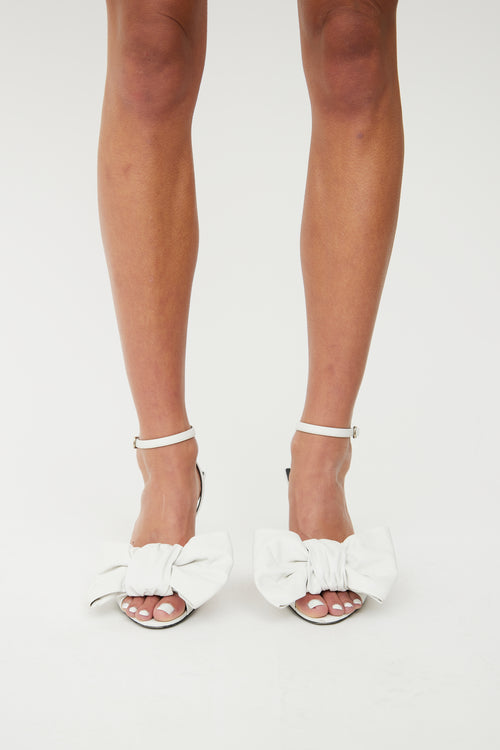 Balenciaga White Bow High Heel Sandal