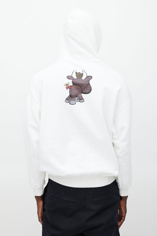 Balenciaga White 
Brown Graphic Hoodie