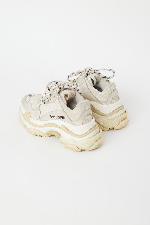 Balenciaga White 
Cream Triple S Sneaker