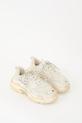 Balenciaga White 
Cream Triple S Sneaker