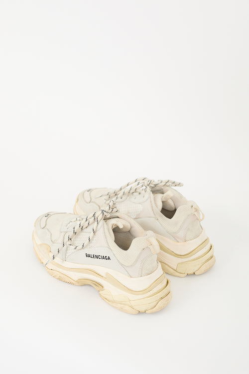 Balenciaga White 
Cream Triple S Sneaker