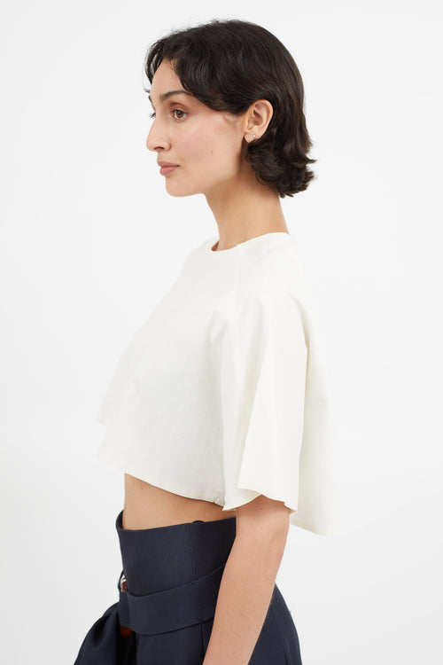 Balenciaga White Cropped T-Shirt