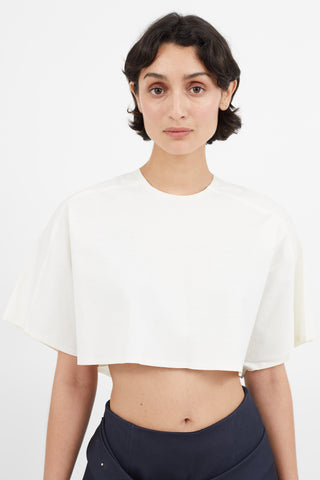 Balenciaga White Cropped T-Shirt