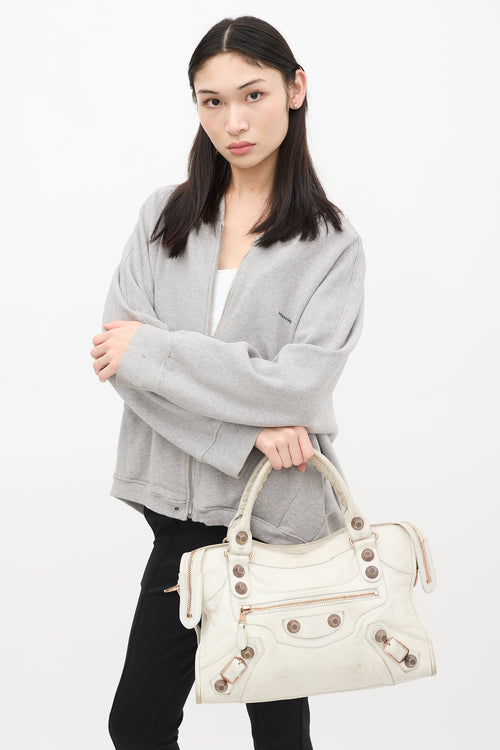 Balenciaga White Leather City Bag