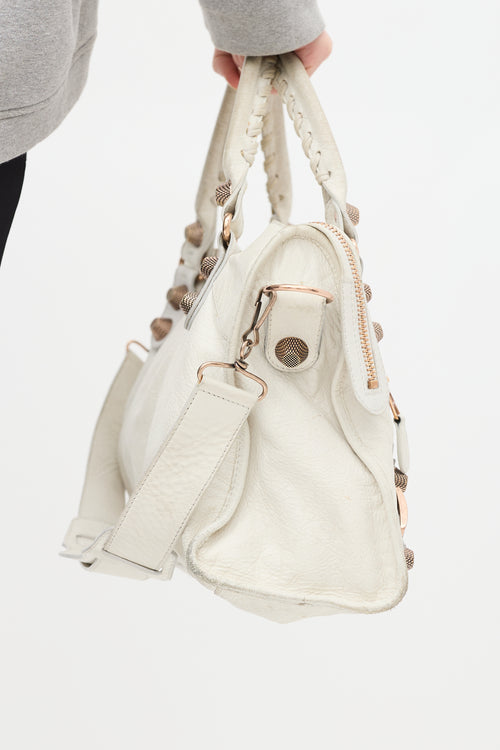 Balenciaga White Leather City Bag