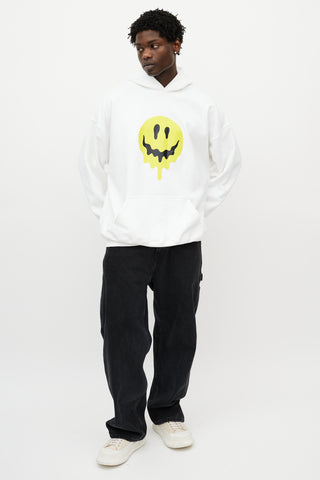 Balenciaga White 
Multicolour Melting Smiley Skeleton Oversized Hoodie