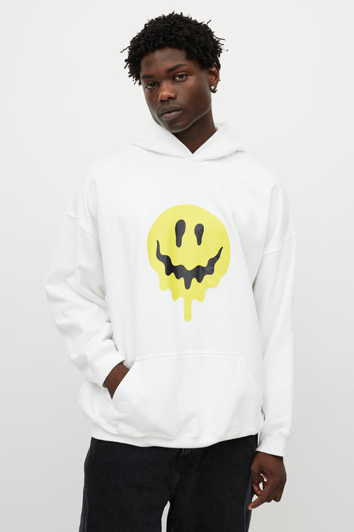 Balenciaga White 
Multicolour Melting Smiley Skeleton Oversized Hoodie