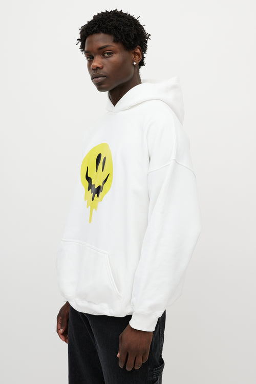 Balenciaga White 
Multicolour Melting Smiley Skeleton Oversized Hoodie