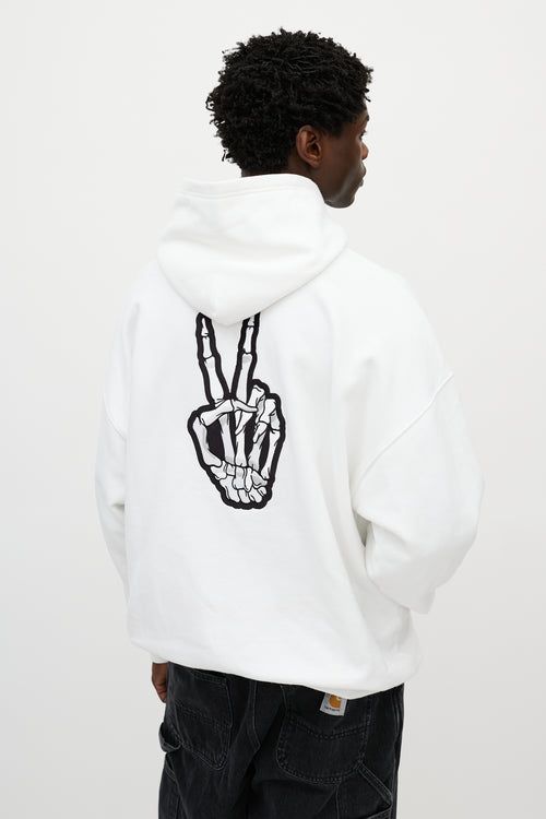 Balenciaga White 
Multicolour Melting Smiley Skeleton Oversized Hoodie