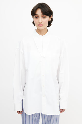 Balenciaga White Oversized Collar Shirt