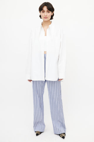 Balenciaga White Oversized Collar Shirt