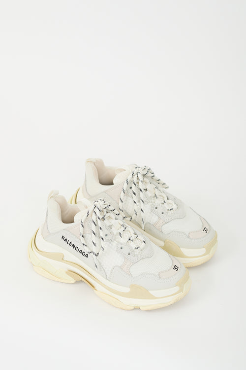 Balenciaga White 
Grey Triple S Sneaker