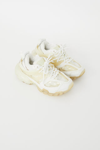 Balenciaga White 
Cream Clear Sole Track Sneaker