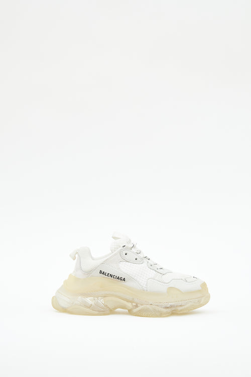 Balenciaga White 
Cream Triple S Sneaker