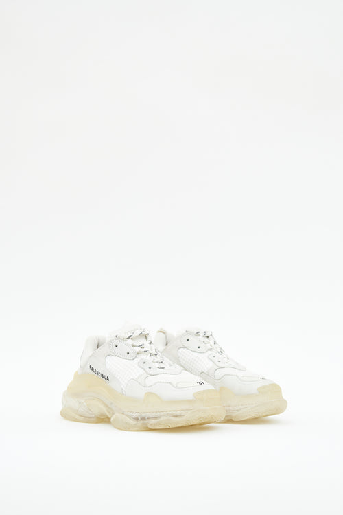 Balenciaga White 
Cream Triple S Sneaker