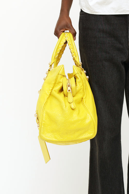 Balenciaga 2013 Yellow Giant Midday Tote Bag