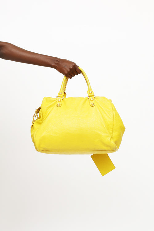 Balenciaga 2013 Yellow Giant Midday Tote Bag