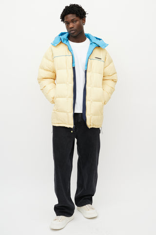 Balenciaga Yellow 
Navy Reversible Down Jacket