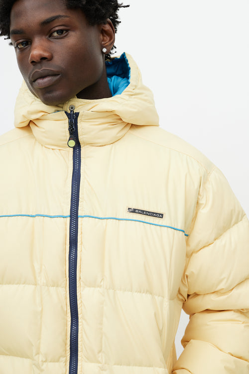 Balenciaga Yellow 
Navy Reversible Down Jacket