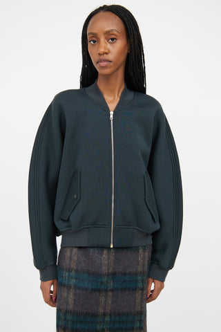 Balenciaga Dark Green Wool Bomber Jacket