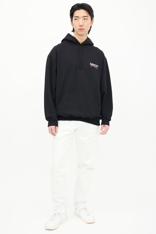 Balenciaga Black Political Campaign Logo Hoodie