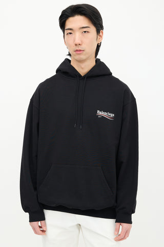 Balenciaga Black Political Campaign Logo Hoodie