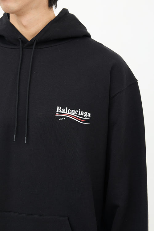 Balenciaga Black Political Campaign Logo Hoodie