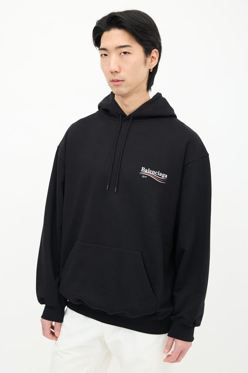 Balenciaga Black Political Campaign Logo Hoodie