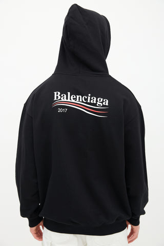 Balenciaga Black Political Campaign Logo Hoodie