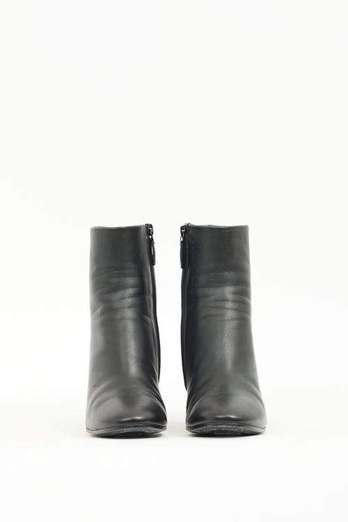 Balenciaga Black Leather Heeled Ankle Boot