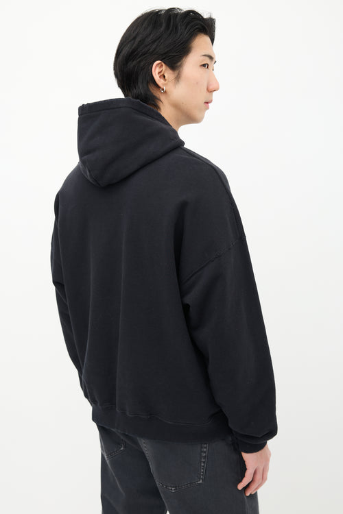 Balenciaga Black Cursive Logo Hoodie