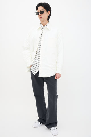 Balenciaga White Fluid Mat Nylon Shirt