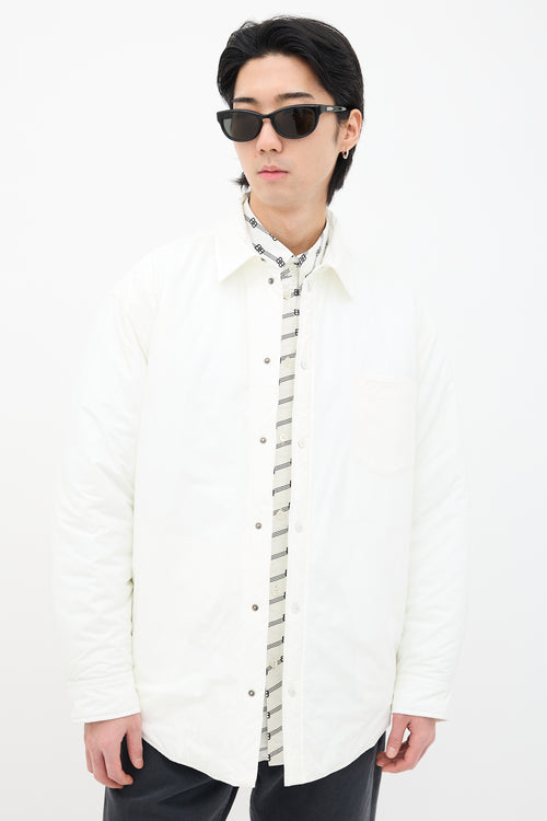 Balenciaga White Fluid Mat Nylon Shirt