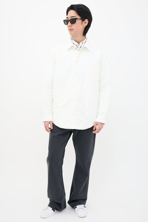 Balenciaga White Fluid Mat Nylon Shirt