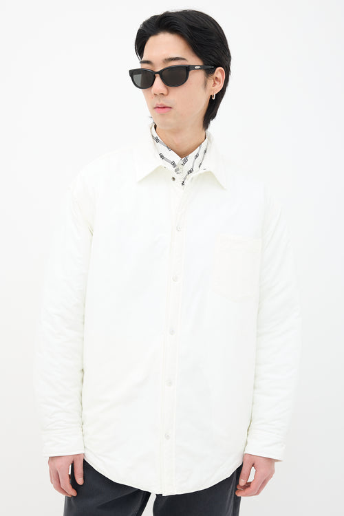 Balenciaga White Fluid Mat Nylon Shirt