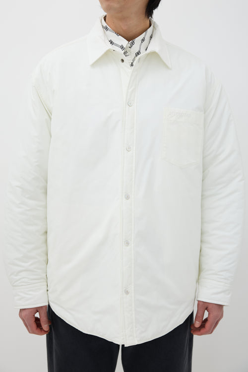 Balenciaga White Fluid Mat Nylon Shirt