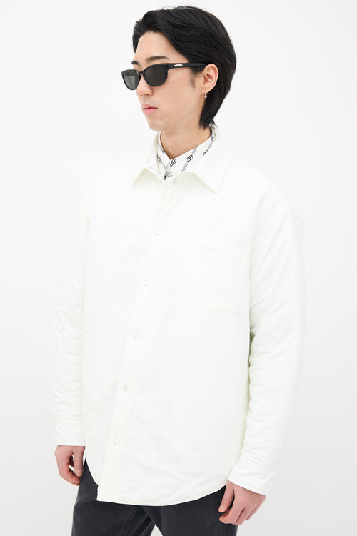 Balenciaga White Fluid Mat Nylon Shirt