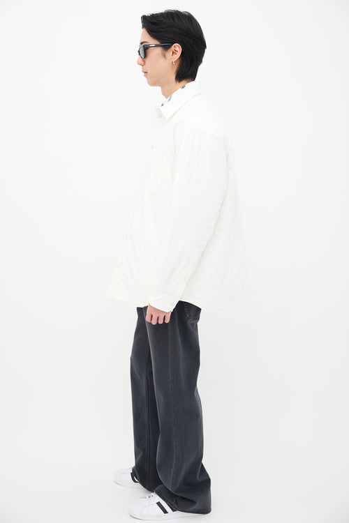 Balenciaga White Fluid Mat Nylon Shirt