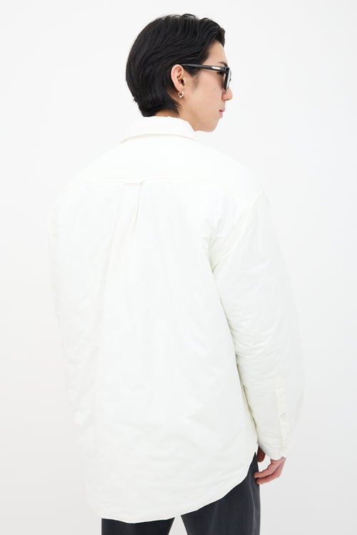 Balenciaga White Fluid Mat Nylon Shirt