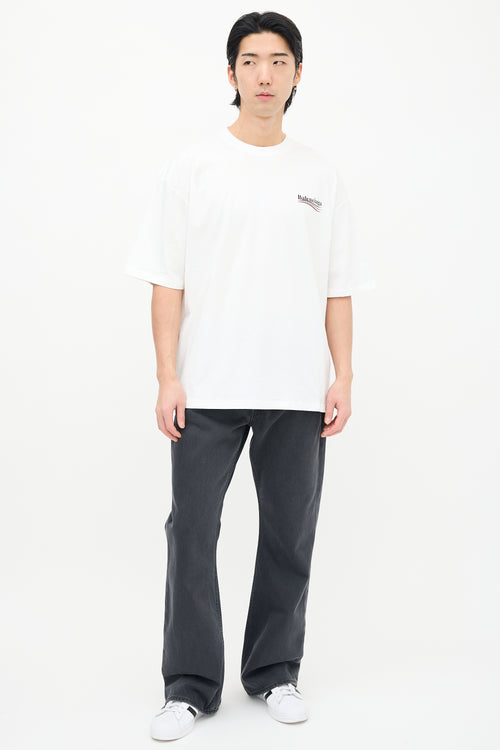 Balenciaga White Political Campaign Logo T-Shirt